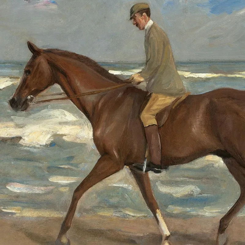 Rider On The Beach Facing Left Max Liebermann