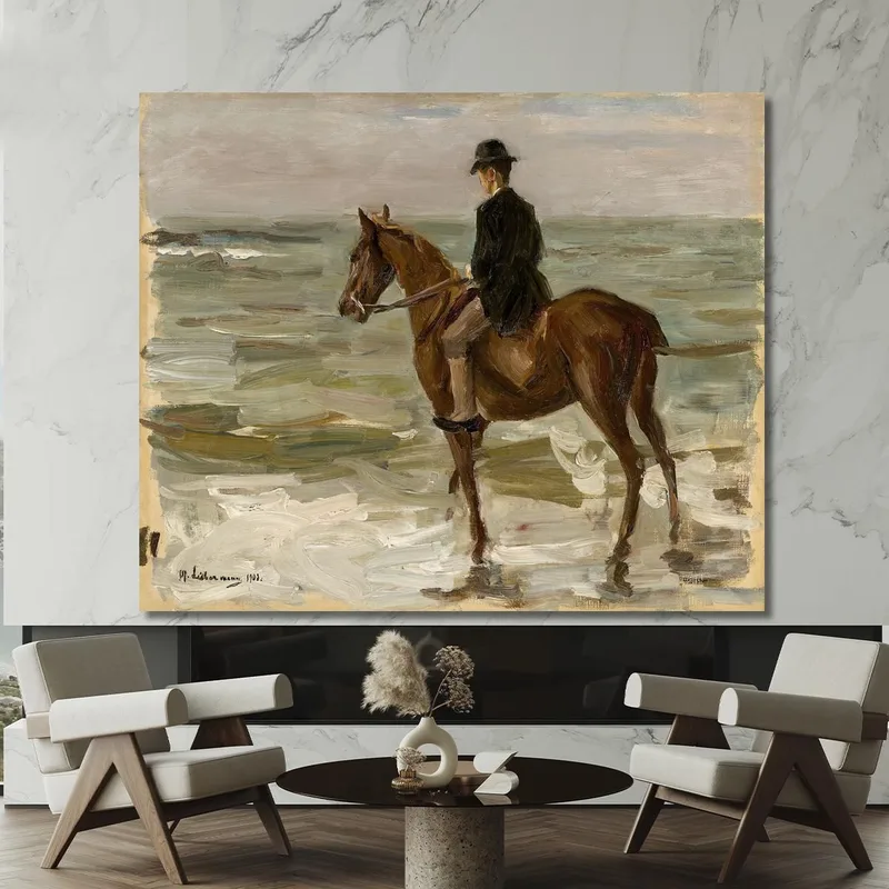 Cavaliere Sulla Spiaggia Max Liebermann
