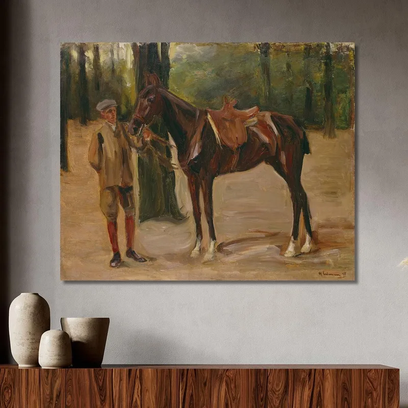Groom With Horse Max Liebermann