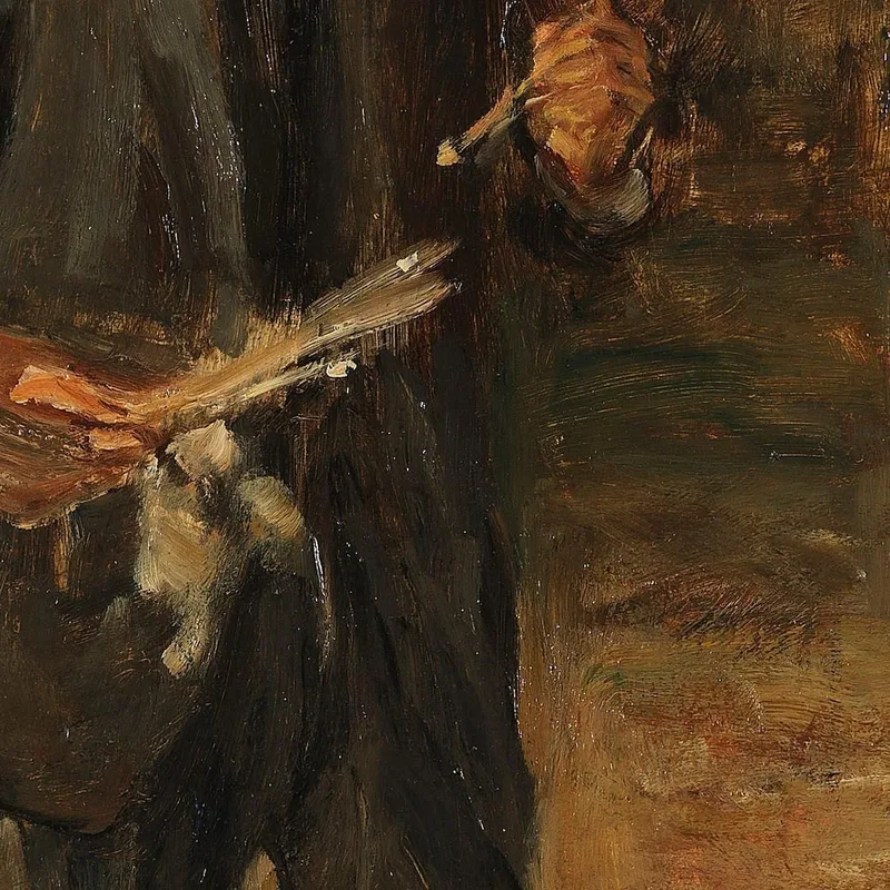 Autoritratto In Abito Davanti Al Cavalletto A Figura Intera Max Liebermann