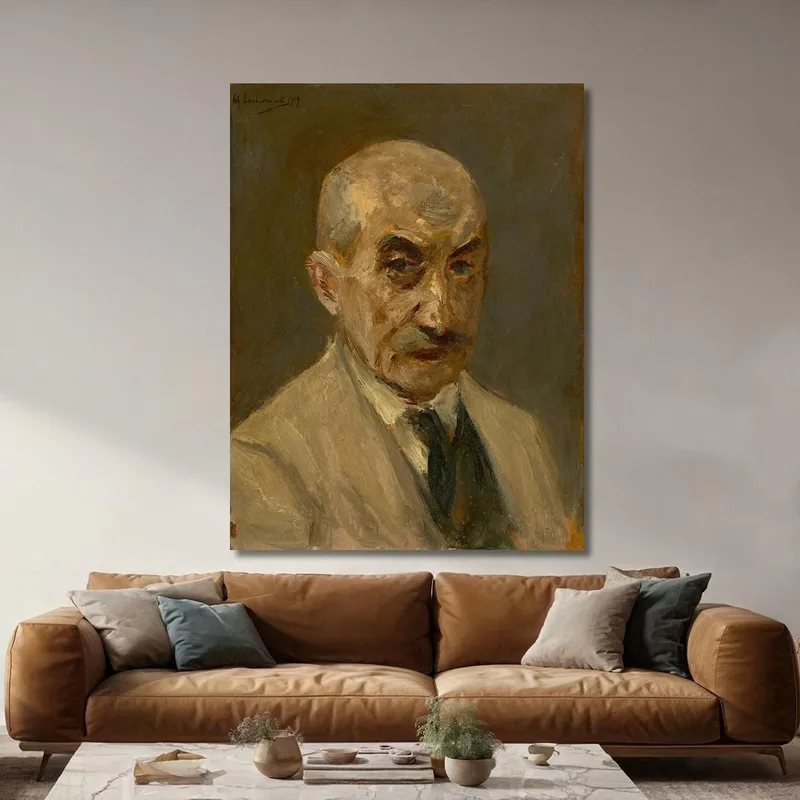 Self-Portrait In Painting Smock Bust Facing Right Max Liebermann