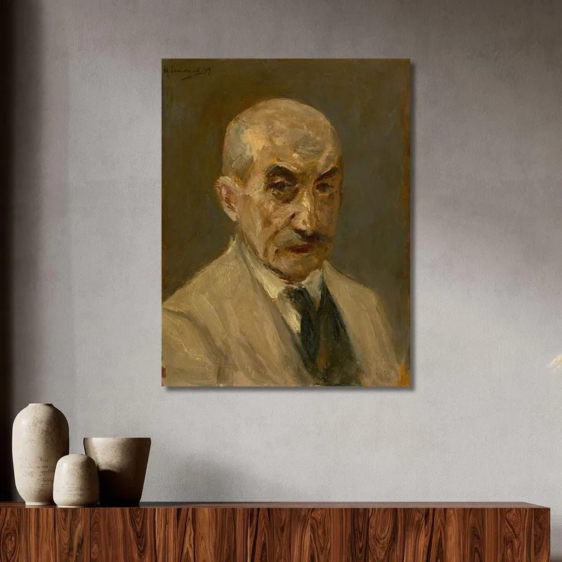 Self-Portrait In Painting Smock Bust Facing Right Max Liebermann