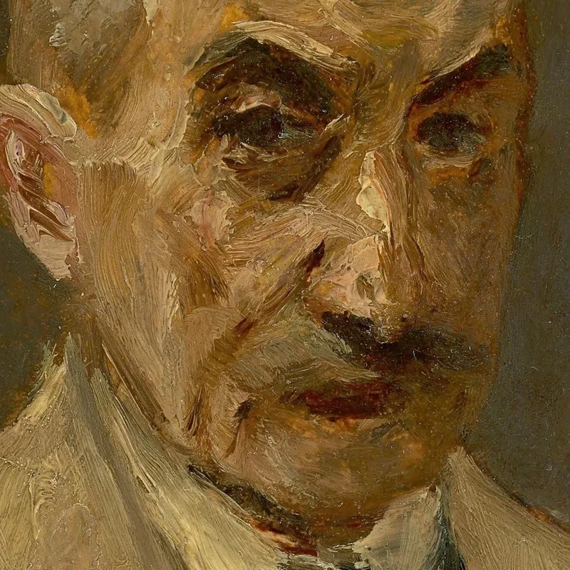 Self-Portrait In Painting Smock Bust Facing Right Max Liebermann