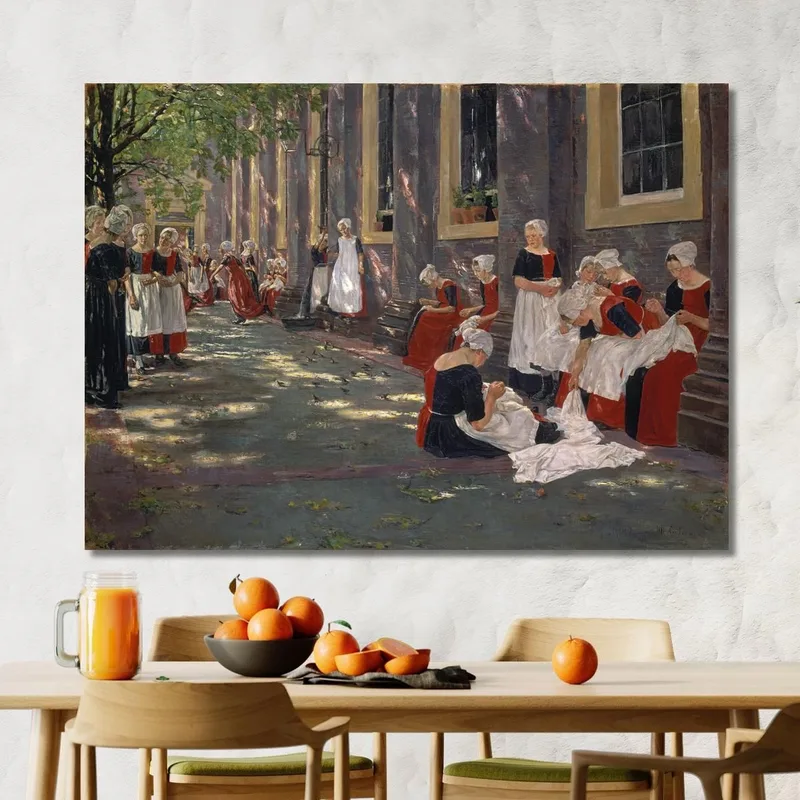 The Courtyard Of The Orphanage In Amsterdam Max Liebermann