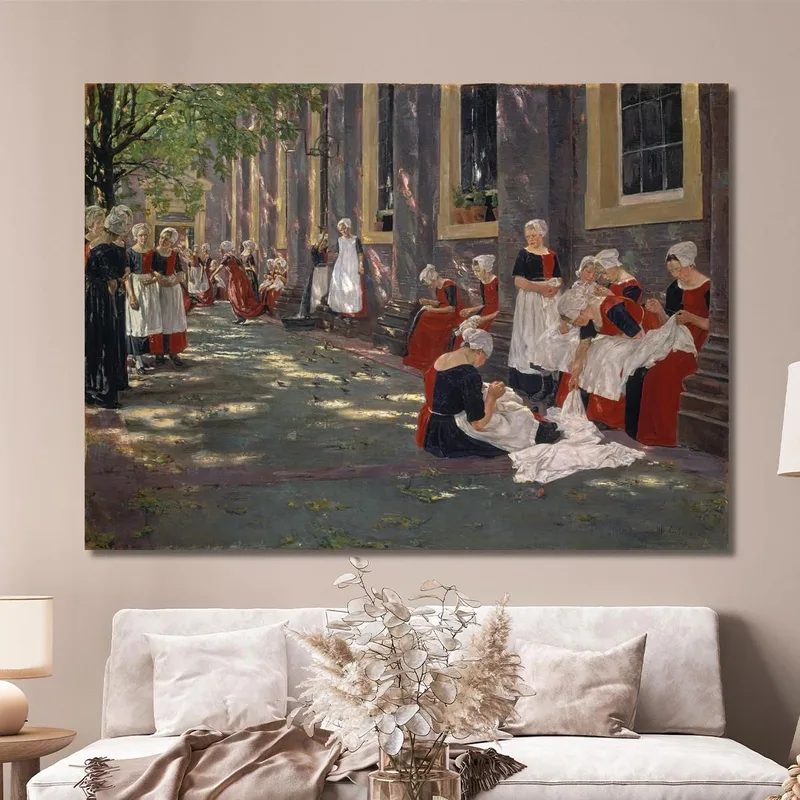 The Courtyard Of The Orphanage In Amsterdam Max Liebermann