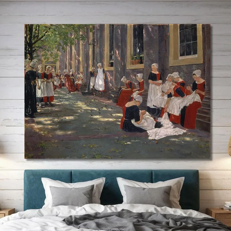 The Courtyard Of The Orphanage In Amsterdam Max Liebermann