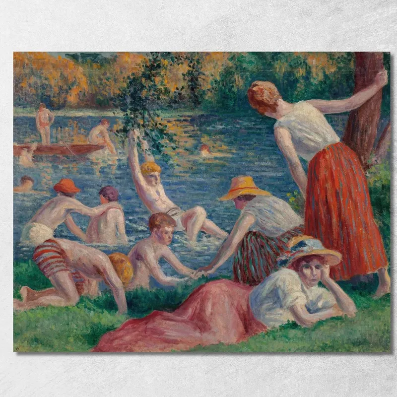 Bathing In The Cure Maximilien Luce canvas print