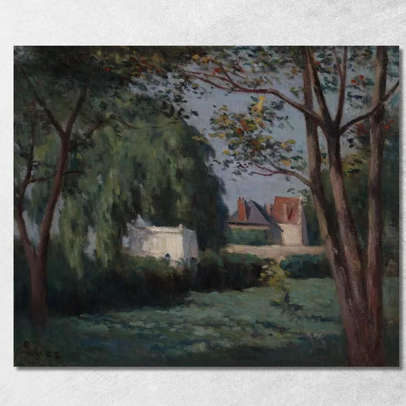 Country Scene With Three Houses And Trees Maximilien Luce canvas print