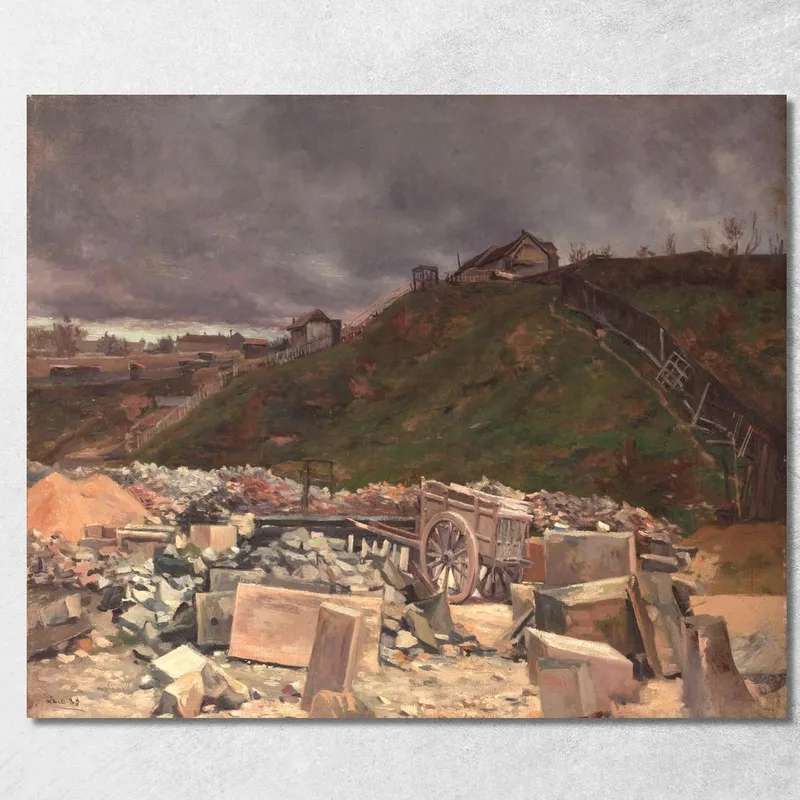 Depot Of Paving Stones At Montmartre [Landscape With Cart] Maximilien Luce canvas print