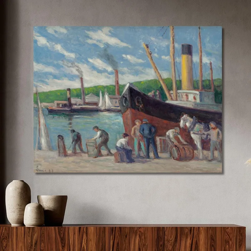 Honfleur Rimorchiatore All’Ormeggio Maximilien Luce