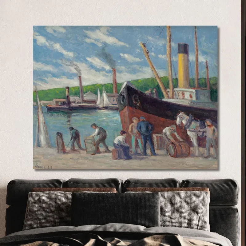 Honfleur Rimorchiatore All’Ormeggio Maximilien Luce