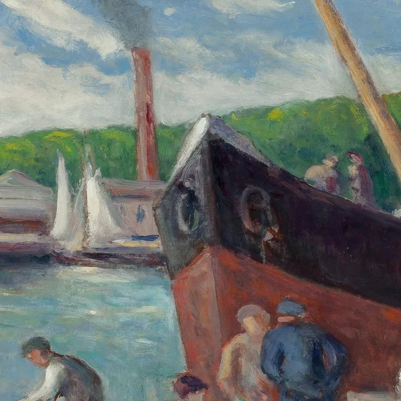 Honfleur Rimorchiatore All’Ormeggio Maximilien Luce
