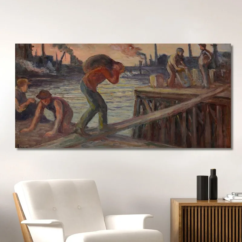 Le Déchargement De La Péniche Maximilien Luce