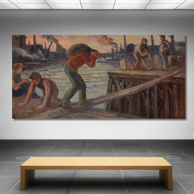 Le Déchargement De La Péniche Maximilien Luce