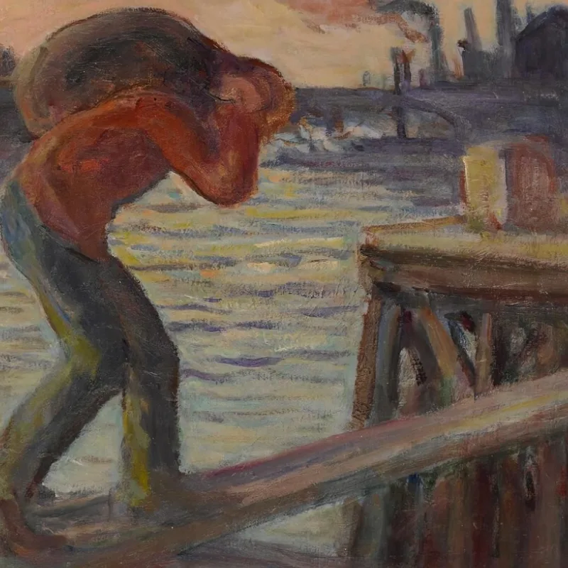 Le Déchargement De La Péniche Maximilien Luce