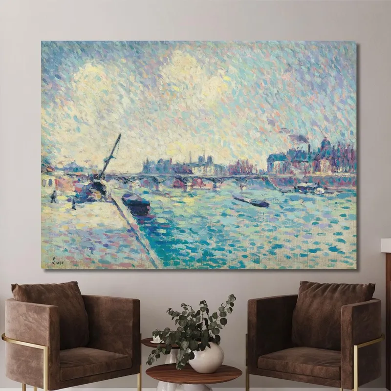 París El Sena Notre-Dame A Lo Lejos Maximilien Luce