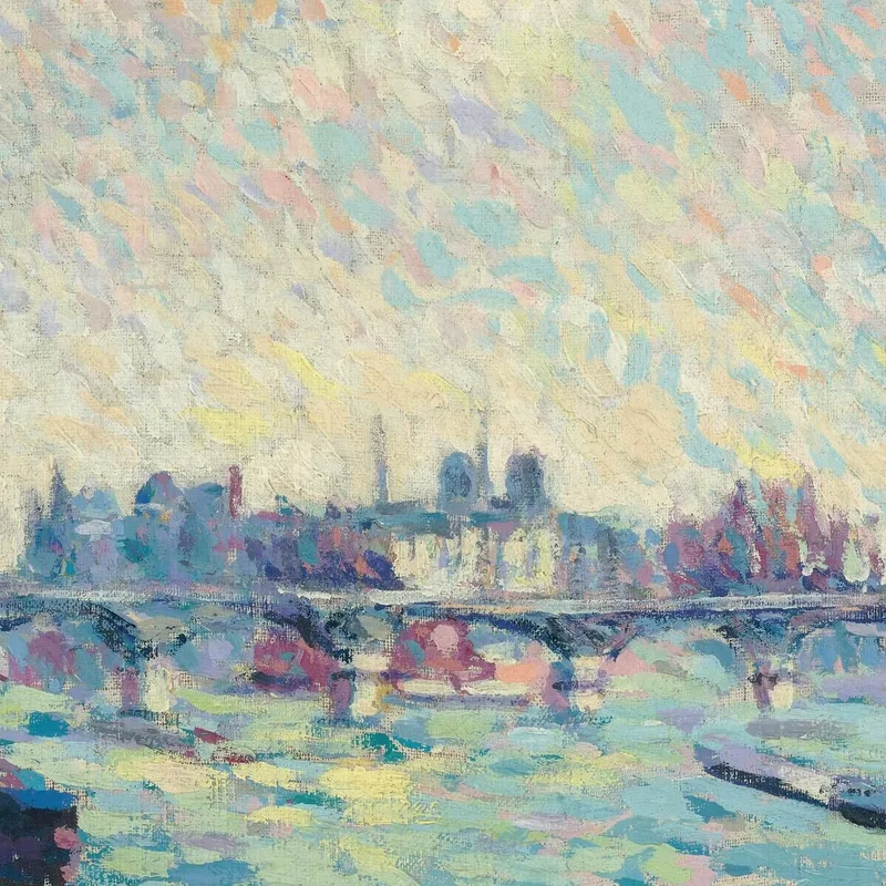 París El Sena Notre-Dame A Lo Lejos Maximilien Luce