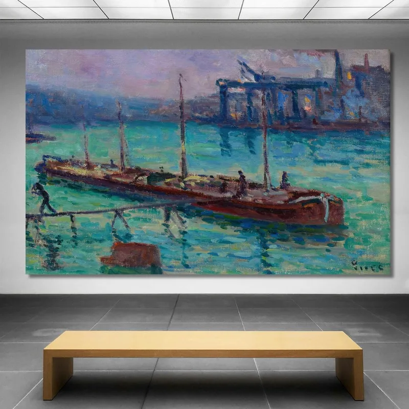 Barcaza En La Orilla Del Sena Maximilien Luce