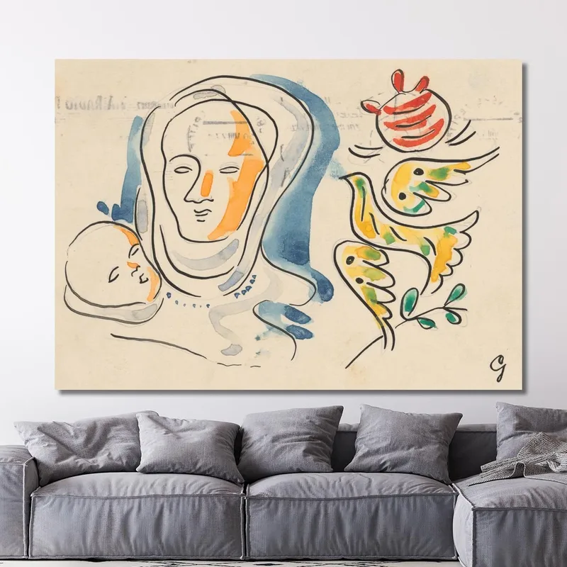Mother With Baby And Dove Mikuláš Galanda