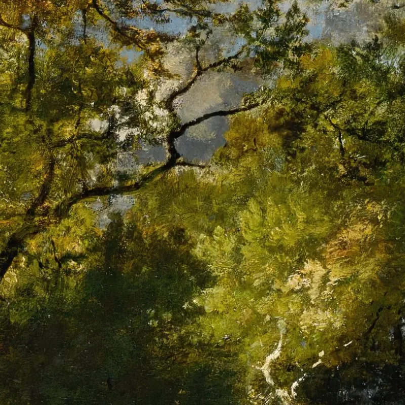 Sendero En El Bosque Leñadora Encorvada Bajo El Peso De Su Haz Rastros De Agua Narcisse-Virgile Diaz de La Peña