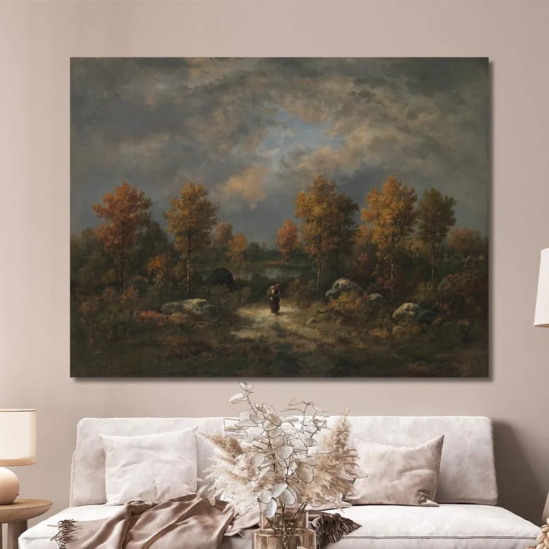 Otoño: El Estanque Del Bosque Narcisse-Virgile Diaz de La Peña