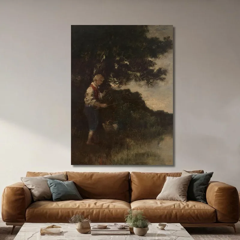 Niño Pescando Narcisse-Virgile Diaz de La Peña