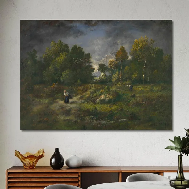 Recolectoras De Leña En Un Paisaje Boscoso Narcisse-Virgile Diaz de La Peña