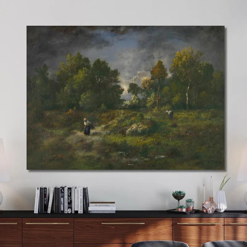 Recolectoras De Leña En Un Paisaje Boscoso Narcisse-Virgile Diaz de La Peña