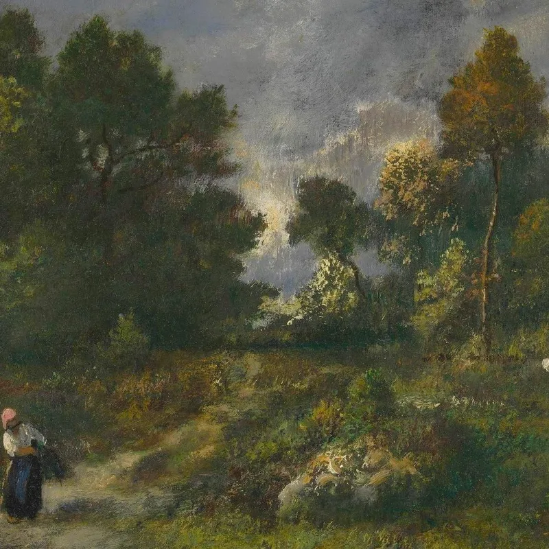 Recolectoras De Leña En Un Paisaje Boscoso Narcisse-Virgile Diaz de La Peña