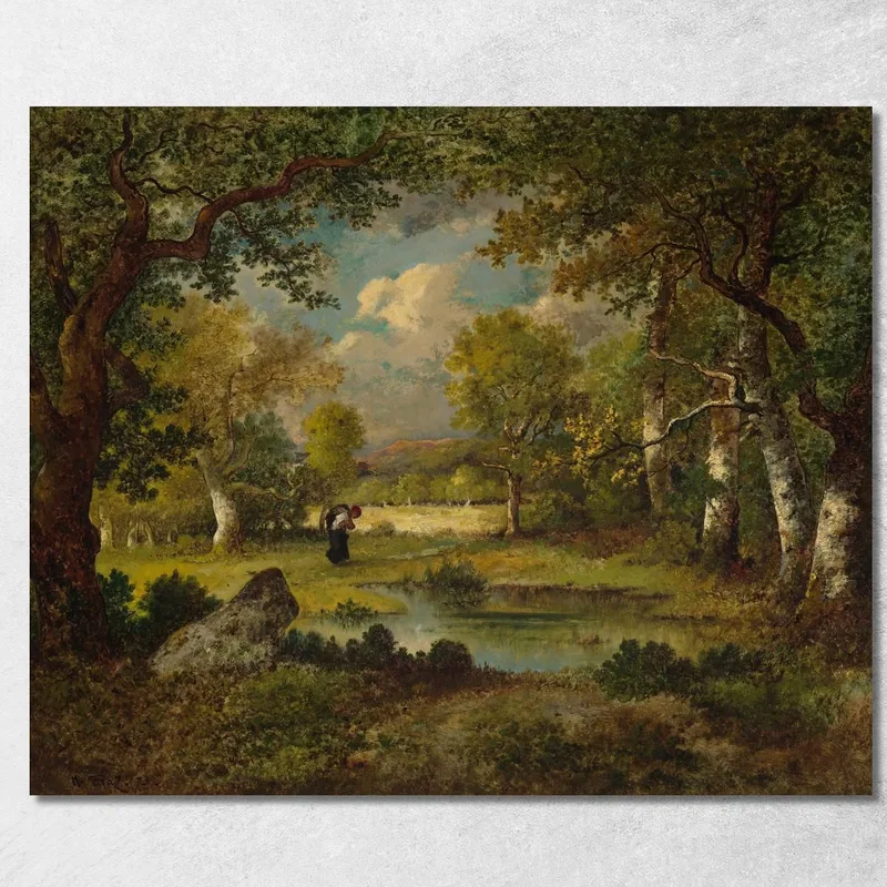 Boscaiola, Stagno E Bordo Della Radura Narcisse-Virgile Diaz de La Peña quadro stampa su tela