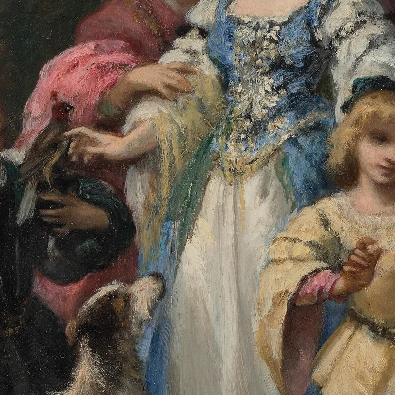 Mujer Con Perros Narcisse-Virgile Diaz de La Peña