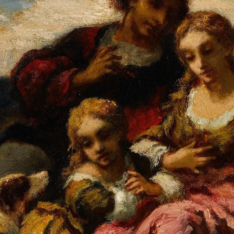 Figuras Y Un Perro En Un Paisaje Narcisse-Virgile Diaz de La Peña