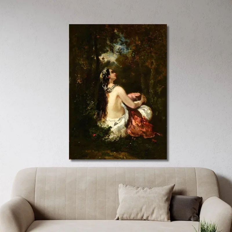 La Femme À La Perruche Narcisse-Virgile Diaz de La Peña