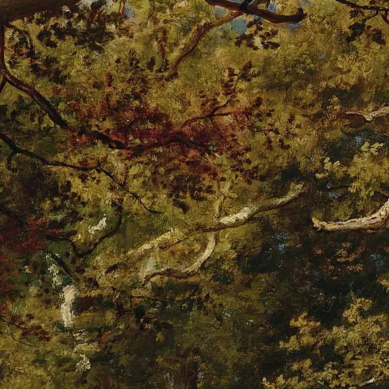 Charca En El Bosque Roble Medio Muerto Narcisse-Virgile Diaz de La Peña