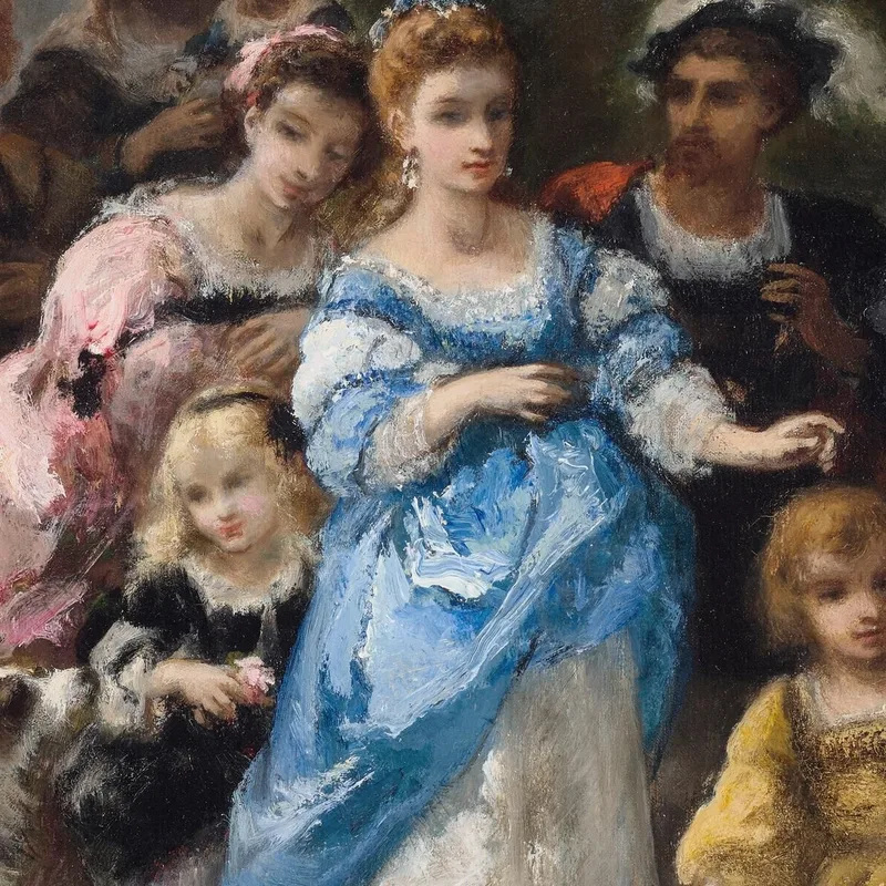 Paseo Con Vestido Azul Narcisse-Virgile Diaz de La Peña