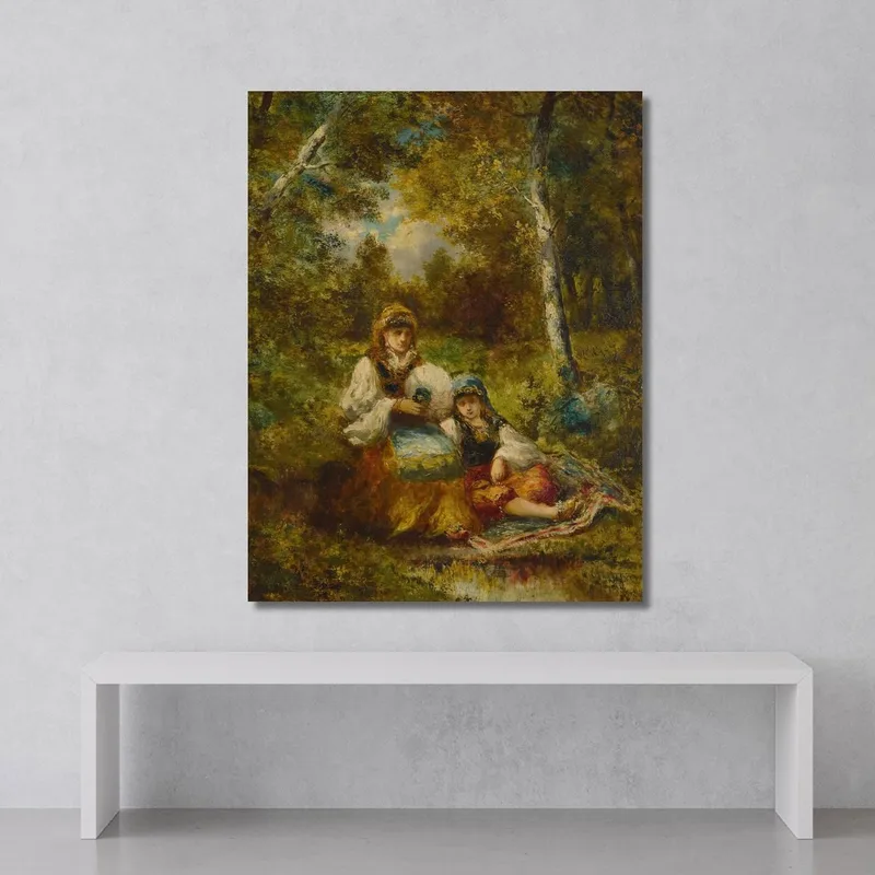 Repos De Bohémiennes En Forêt (Esquisse) Narcisse-Virgile Diaz de La Peña