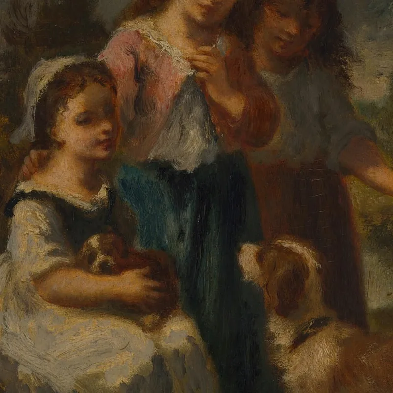 Three Little Girls Narcisse-Virgile Diaz de La Peña