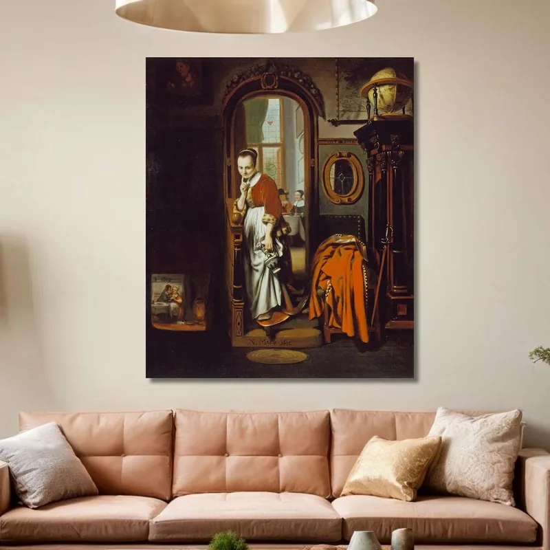 La Ama De Casa Escuchando (La Escuchadora) Nicolaes Maes