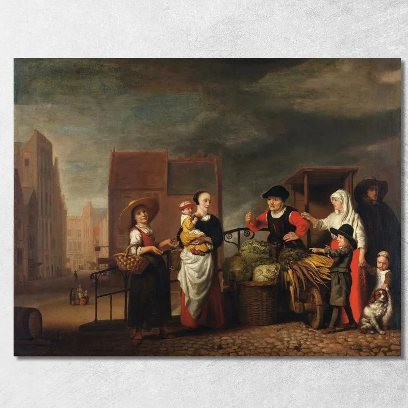 Mercato Delle Verdure Nicolaes Maes quadro stampa su tela