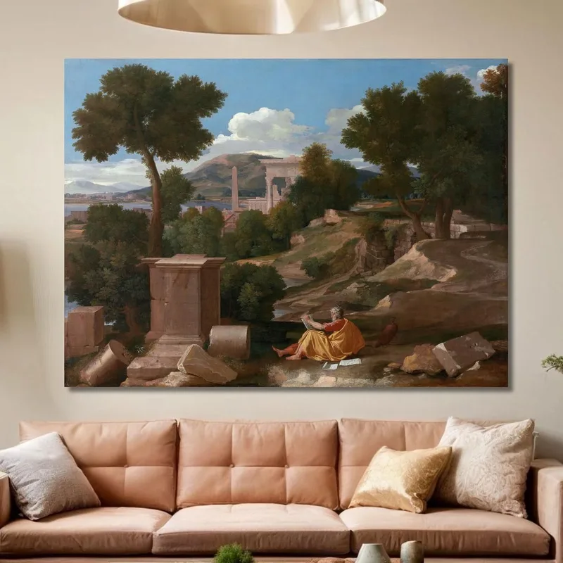 Landscape With Saint John On Patmos Nicolas Poussin