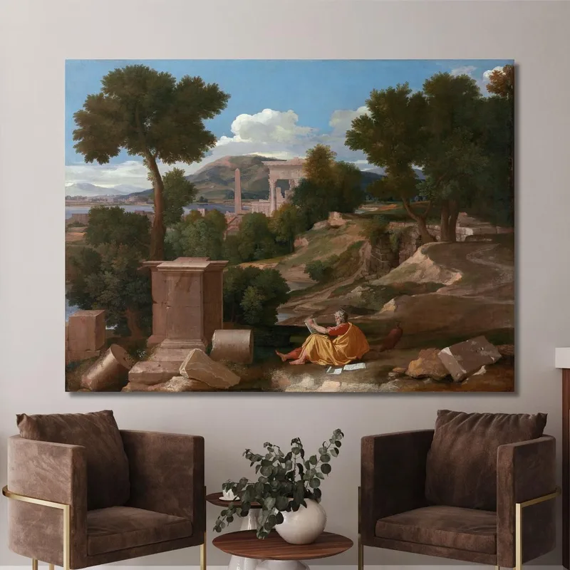 Landscape With Saint John On Patmos Nicolas Poussin