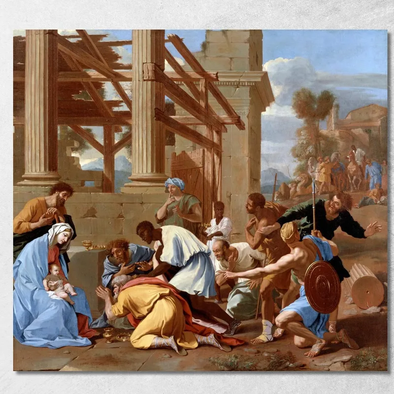 L'Adorazione Dei Magi Nicolas Poussin quadro stampa su tela