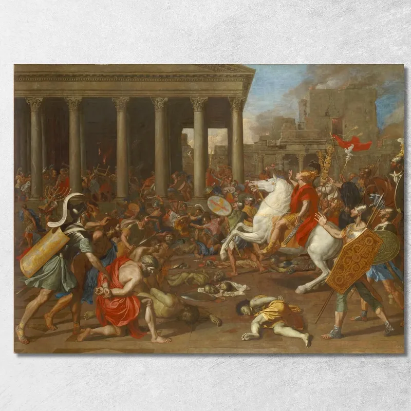 La Conquista Di Gerusalemme Da Parte Dell'Imperatore Tito Nicolas Poussin quadro stampa su tela