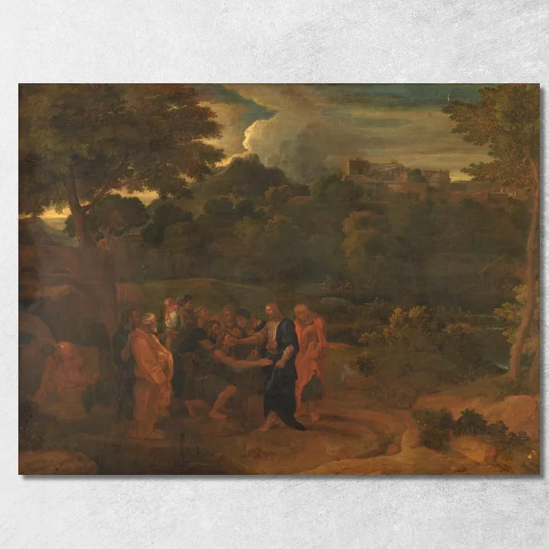 La Guarigione Dei Due Ciechi Di Gerico Nicolas Poussin quadro stampa su tela