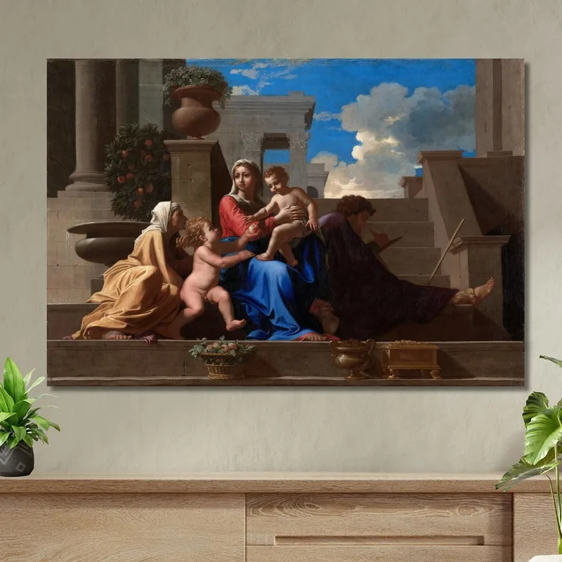 La Sacra Famiglia Sui Gradini Nicolas Poussin
