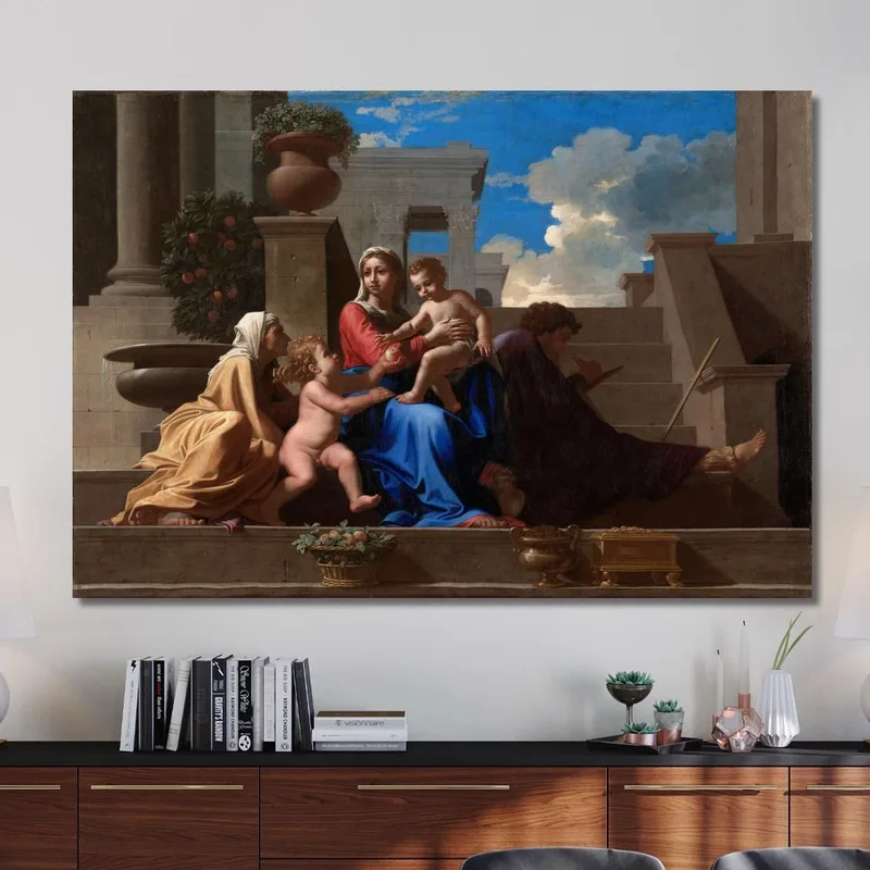 La Sacra Famiglia Sui Gradini Nicolas Poussin