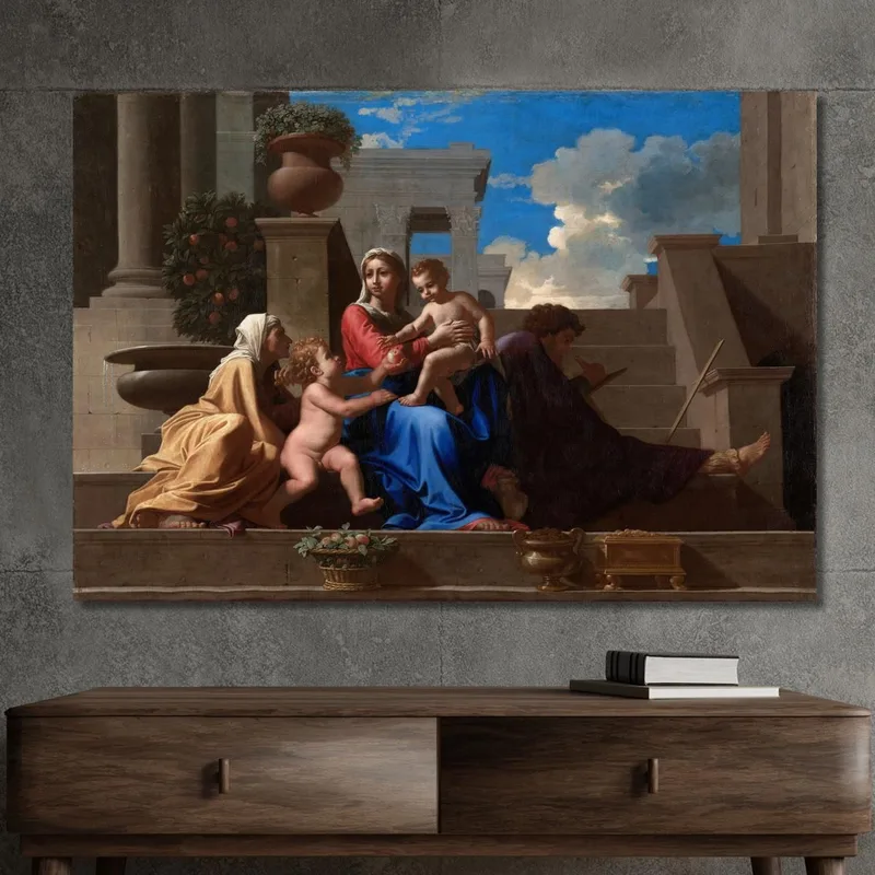La Sacra Famiglia Sui Gradini Nicolas Poussin