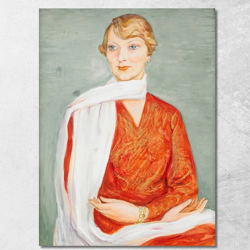 Die Dame Mit Dem Weißen Schal Nils Dardel drucken auf leinwand