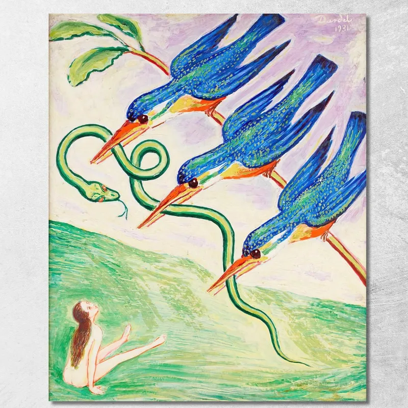 Die Entführte Schlange Nils Dardel drucken auf leinwand