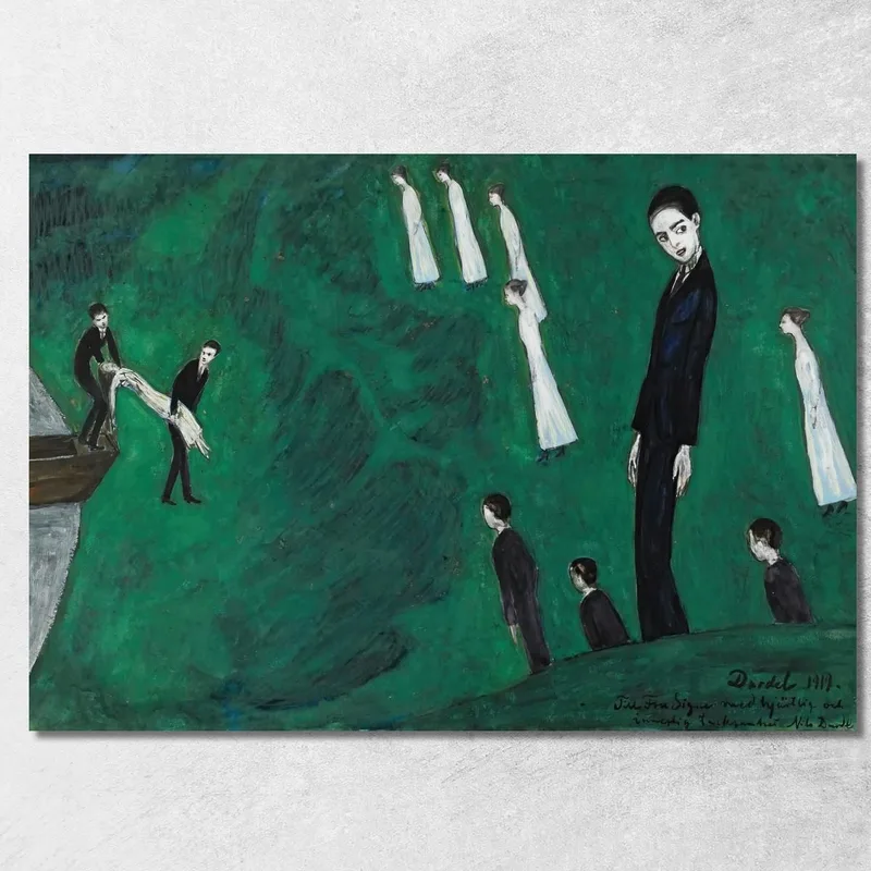 Das Ertrunkene Mädchen I Nils Dardel drucken auf leinwand
